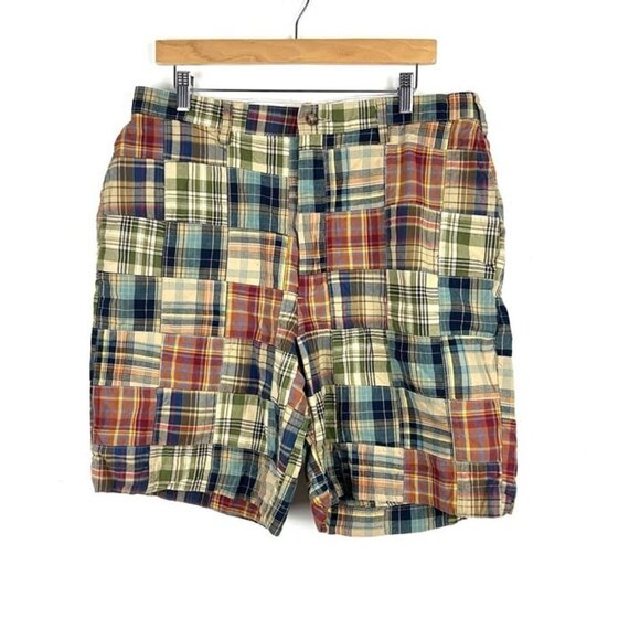 Jos. A. Bank Other - Vintage JOS A BANK‎ Shorts Men’s Sz 36 Madras Patchwork Multicolor Plaid Preppy
